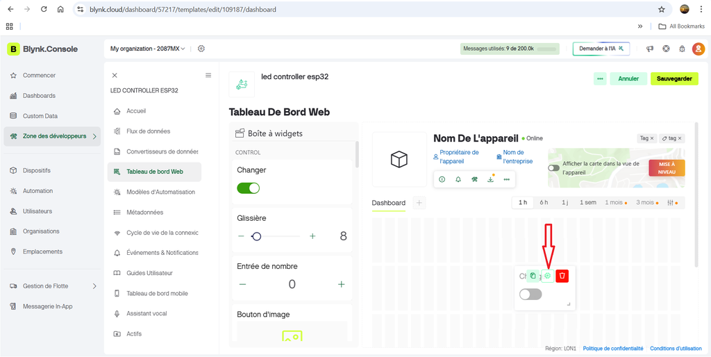 正在编辑的Web仪表板