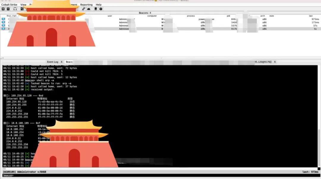 Cobalt Strike渗透测试工具界面