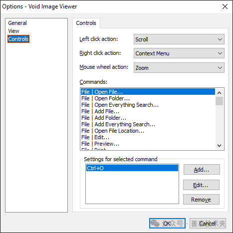 voidImageViewer 控制选项设置