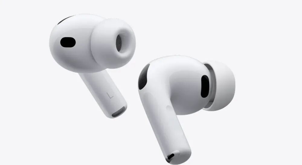 白色AirPods耳机特写