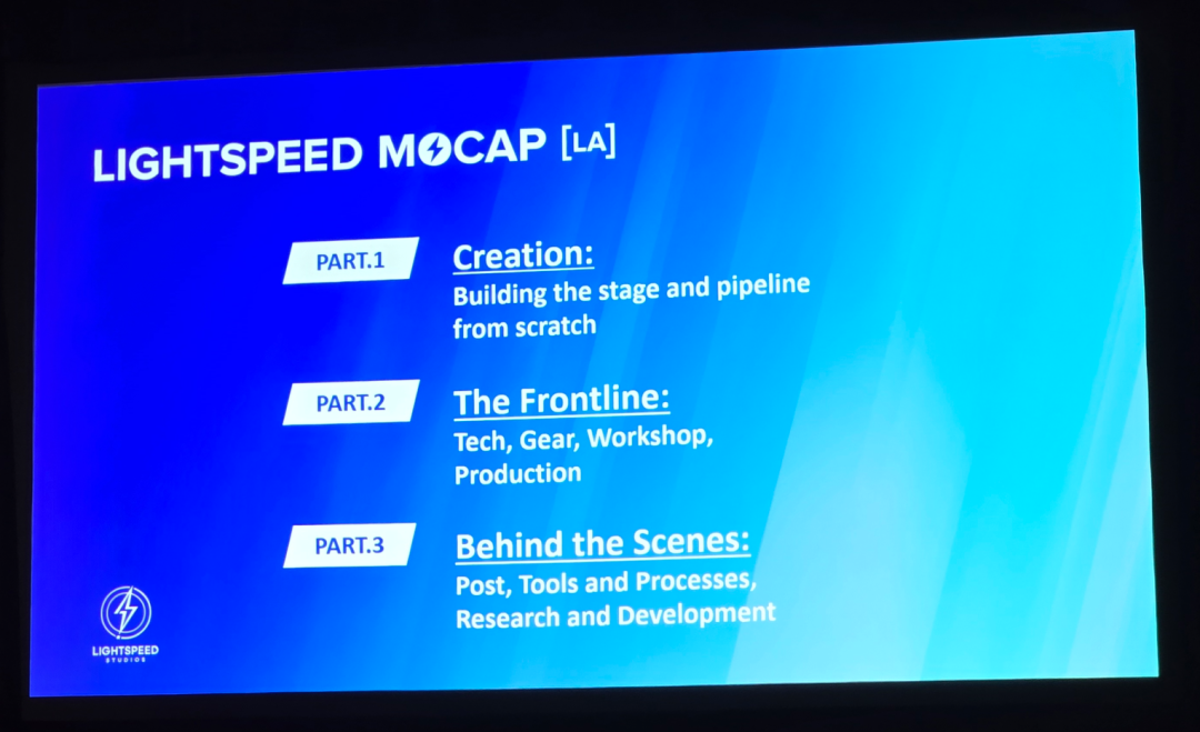 Lightspeed Mocap LA介绍幻灯片，标题为“PART.1 Creation”