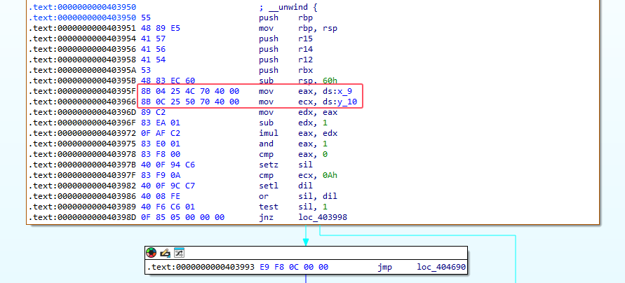 汇编中读取 x_9 和 y_10