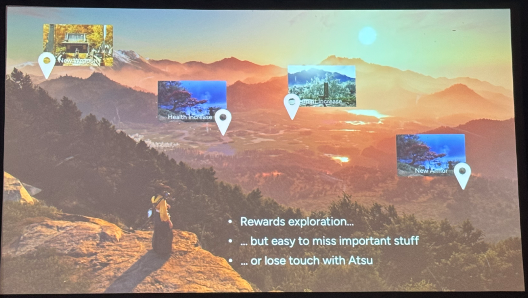 开放世界探索奖励界面,包含新武器、生命提升等