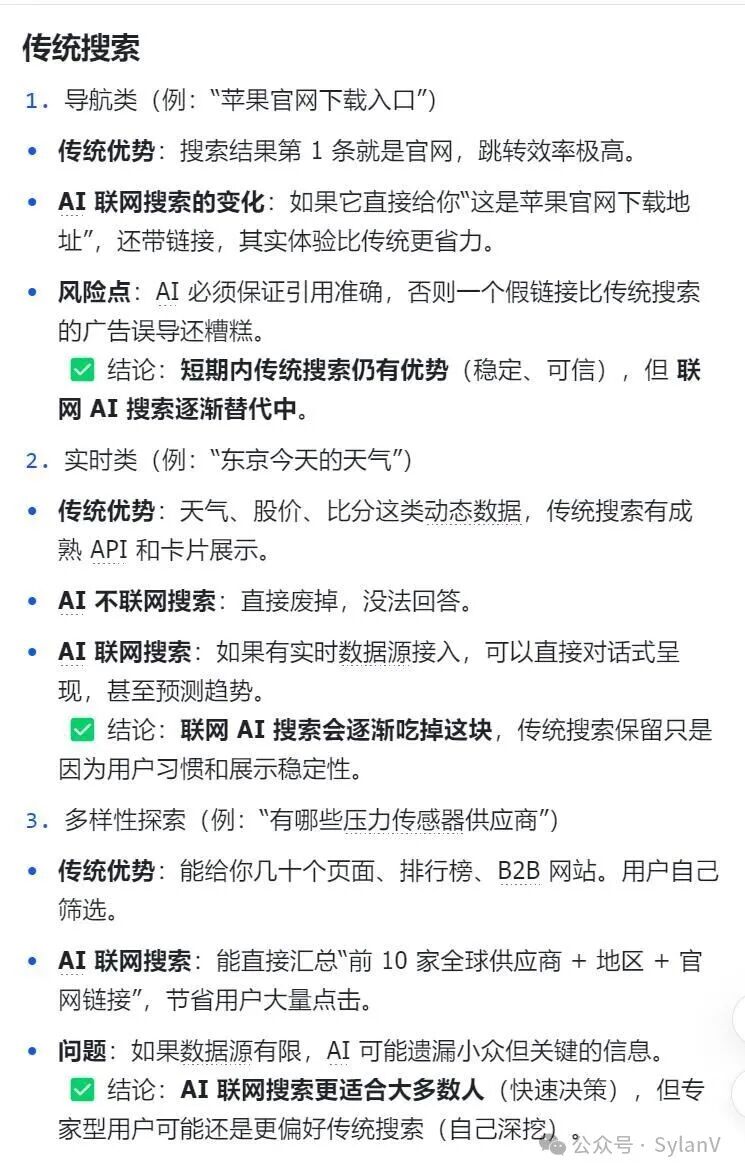 传统搜索与AI联网搜索场景深入分析