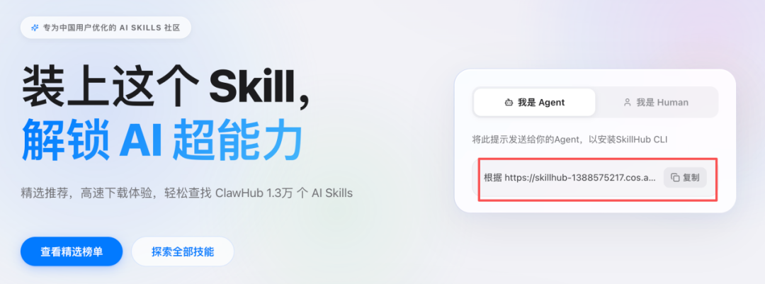SkillHub技能安装引导界面