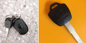 老式汽车钥匙与电动车遥控钥匙对比图