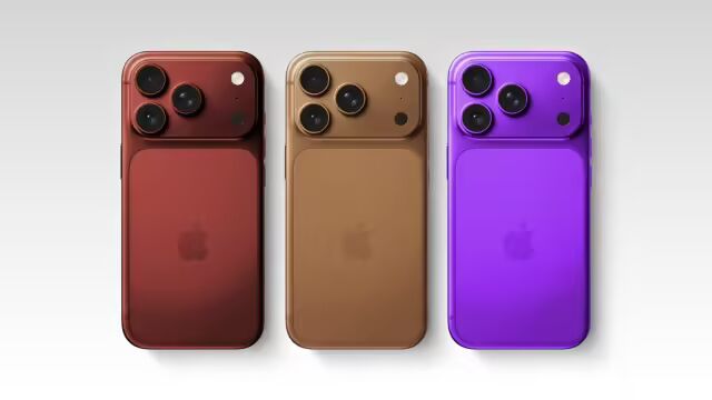 iPhone酒红色、金色、紫色背面展示图