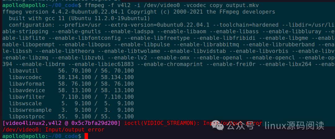 FFmpeg命令默认使用YUYV格式导致IO错误