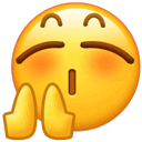 双手合十的祈祷表情