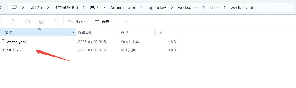 文件资源管理器中的技能目录