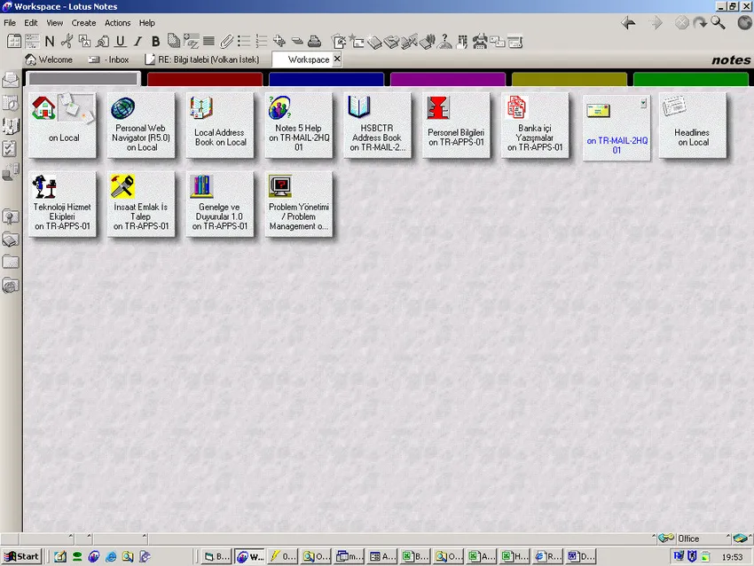 Lotus Notes 工作区界面截图