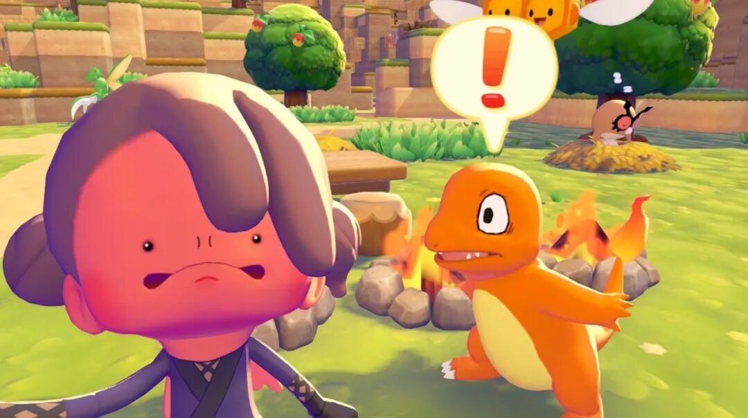 小火龙与玩家角色对峙场景