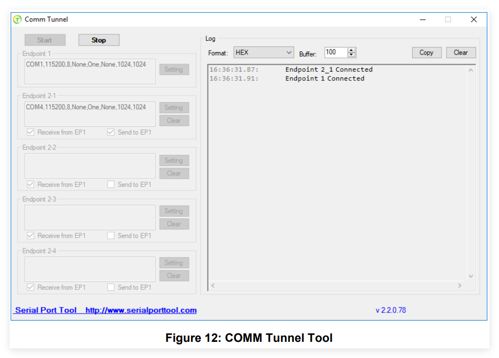 COMM Tunnel隧道工具运行界面