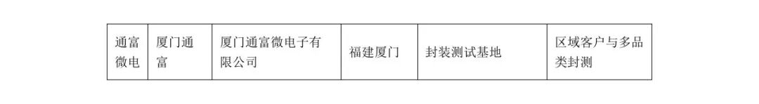 厦门通富微电子有限公司基本信息