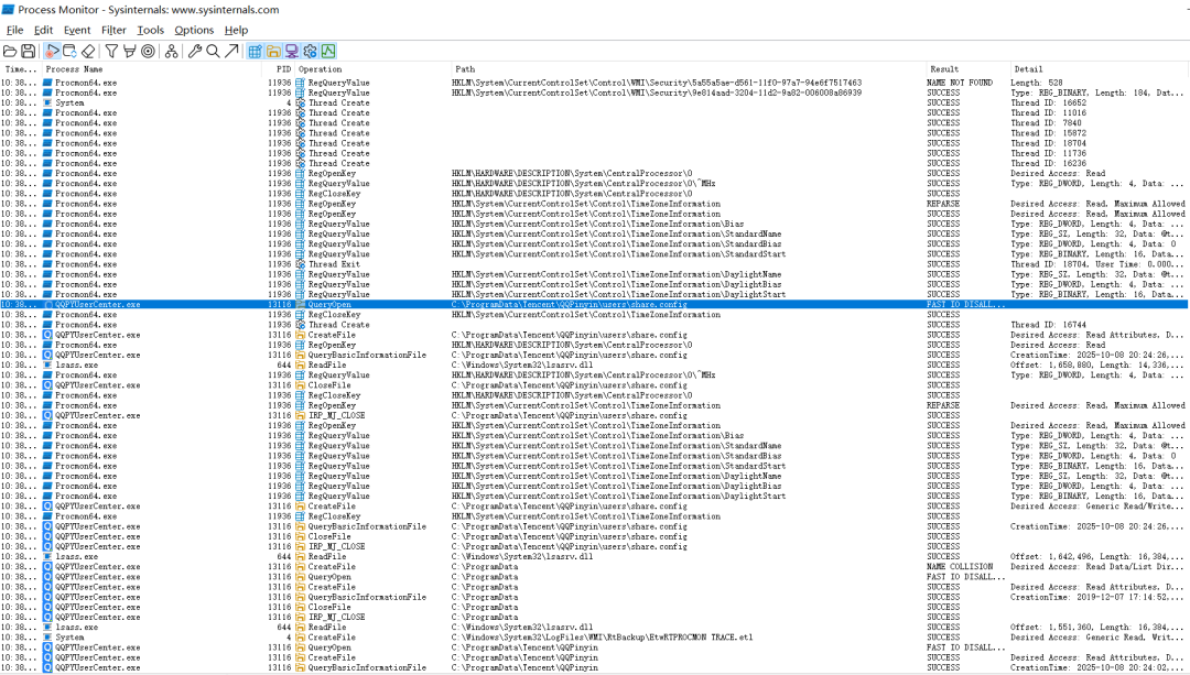 Process Monitor 监控进程文件与注册表操作