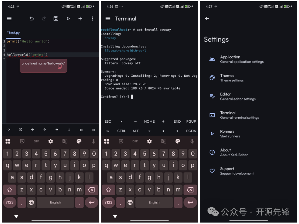 Xed-Editor运行Python代码与终端