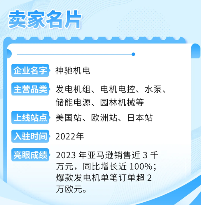 神驰机电在亚马逊的销售成绩单