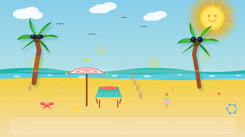 Pony Alpha根据提示词生成的SVG沙滩场景插画