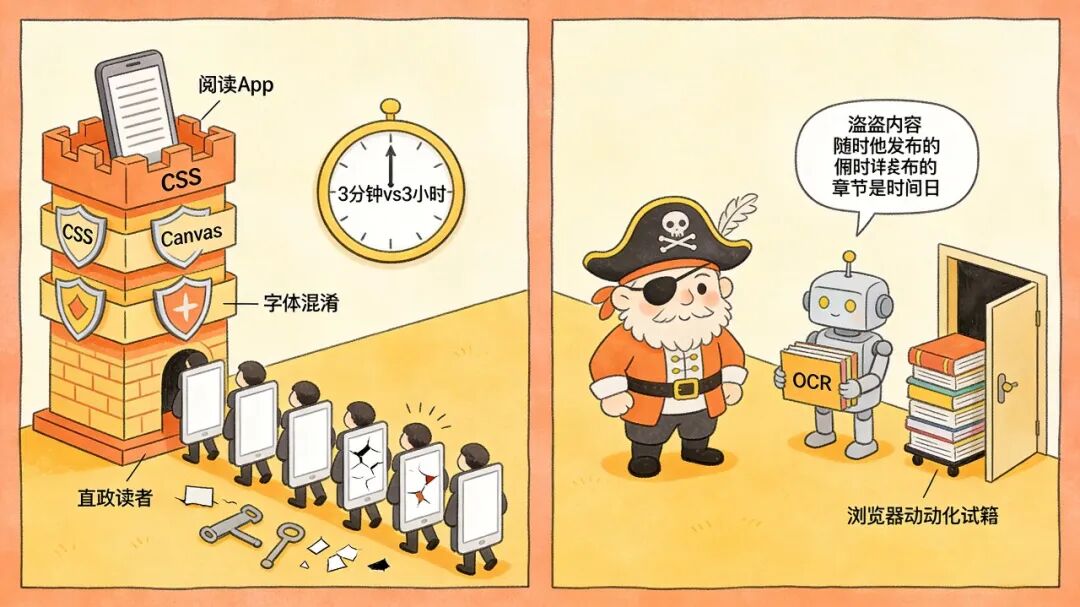 网文平台反爬攻防示意图:前端渲染技术难挡浏览器自动化加OCR流水线