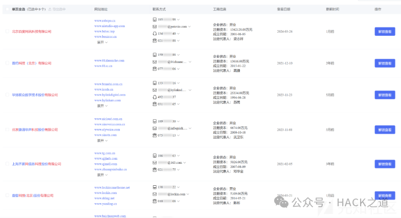 企业关联信息示例