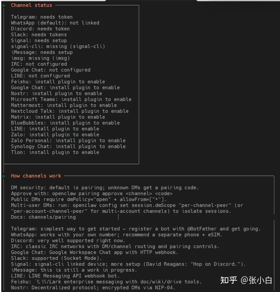 渠道状态与说明