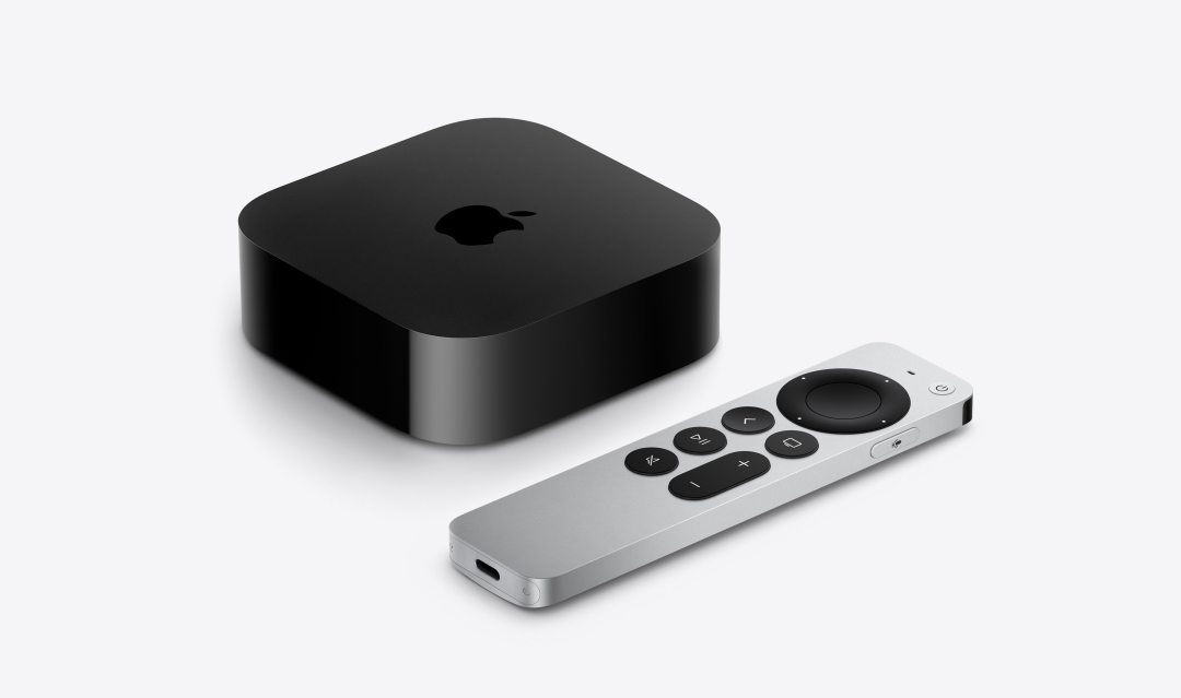 新款Apple TV 4K及遥控器产品图