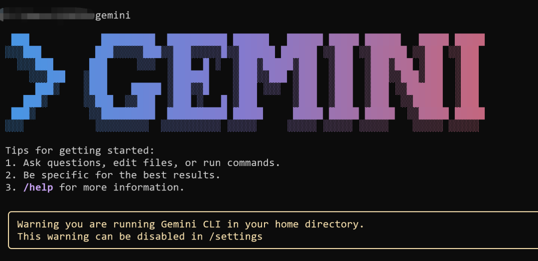 Gemini CLI启动界面
