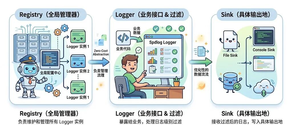 spdlog三阶段架构图