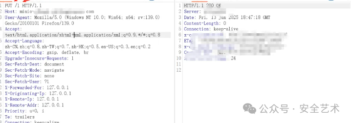PUT请求成功上传文件