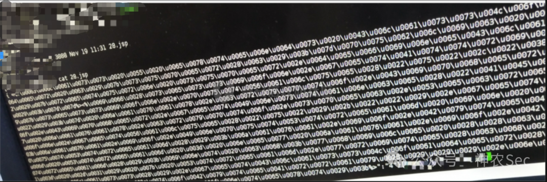 服务器上发现的编码后的JSP后门文件内容