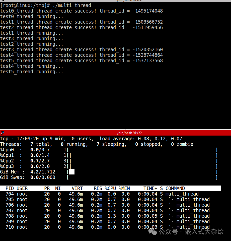未设置线程名时,所有线程名均显示为进程名