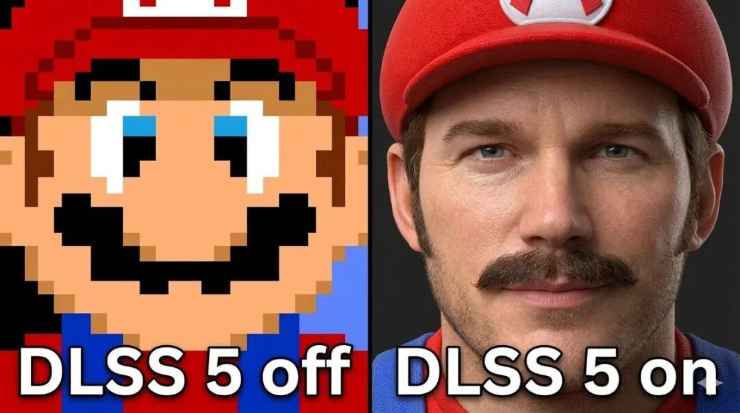 马里奥角色DLSS 5开关对比梗图