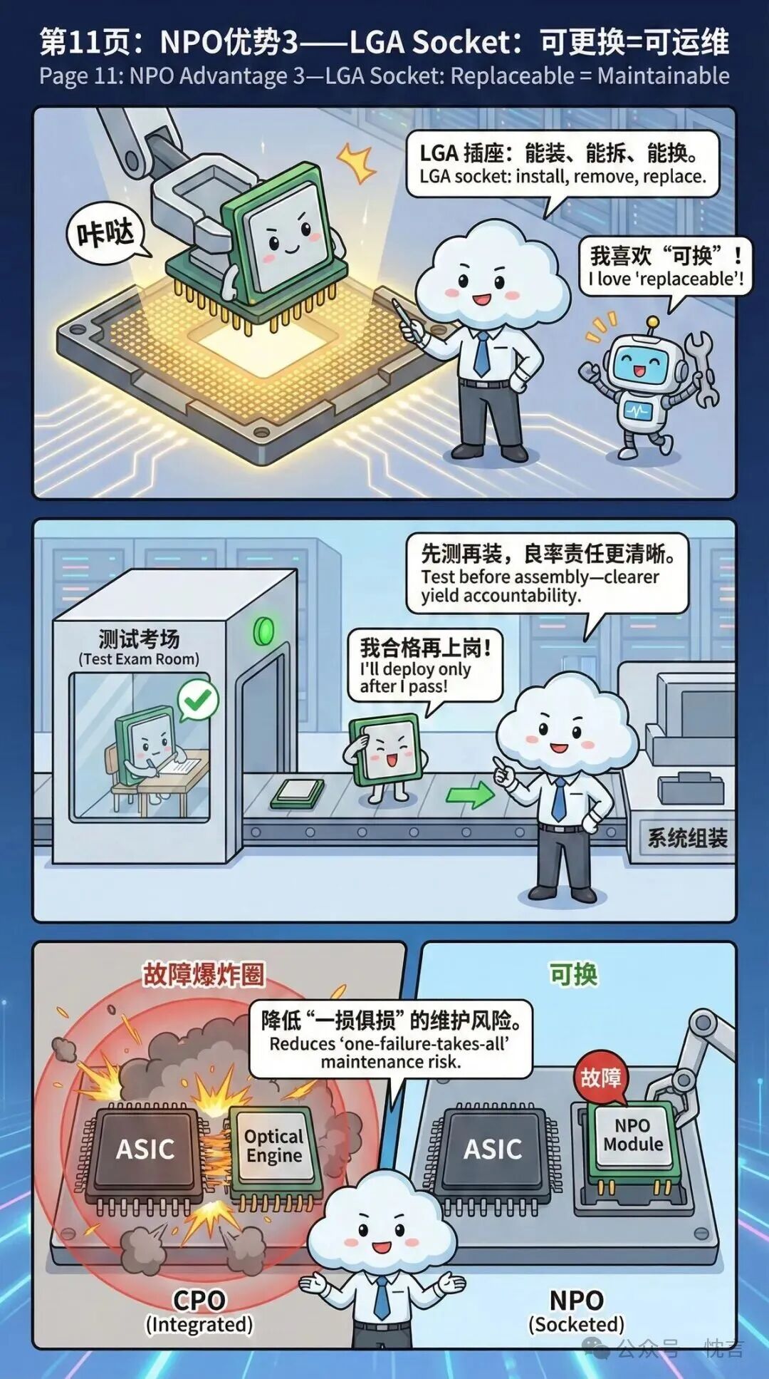 NPO采用LGA插座实现可维护性漫画