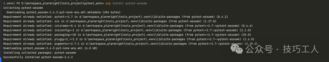 pytest-assume安装成功提示