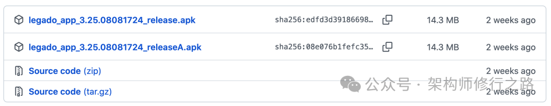 GitHub项目文件发布页截图