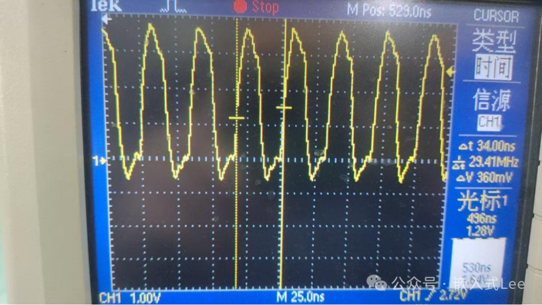 示波器光标测量TCK时钟周期