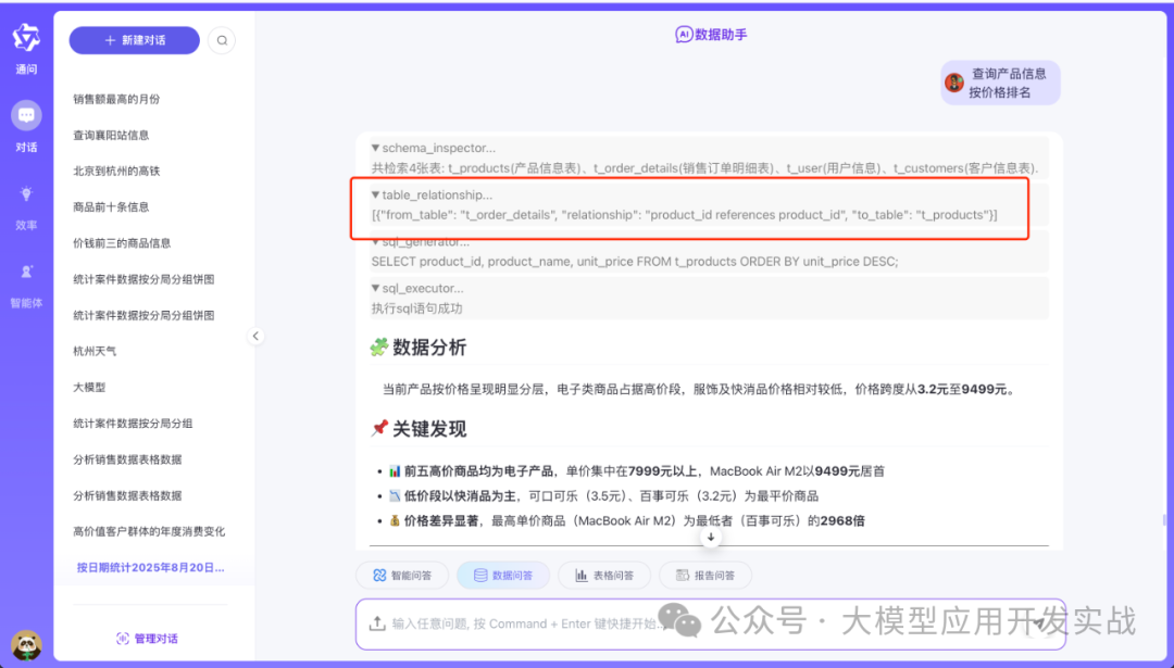 语义图谱支持的Text2SQL查询界面