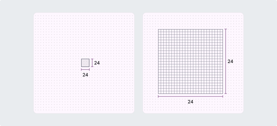 标准24dp图标尺寸示意