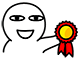 拿着奖章表情