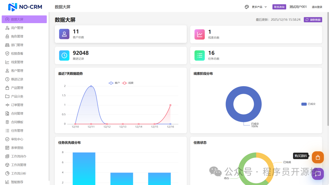 系统数据大屏首页