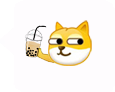 Doge 拿奶茶表情包