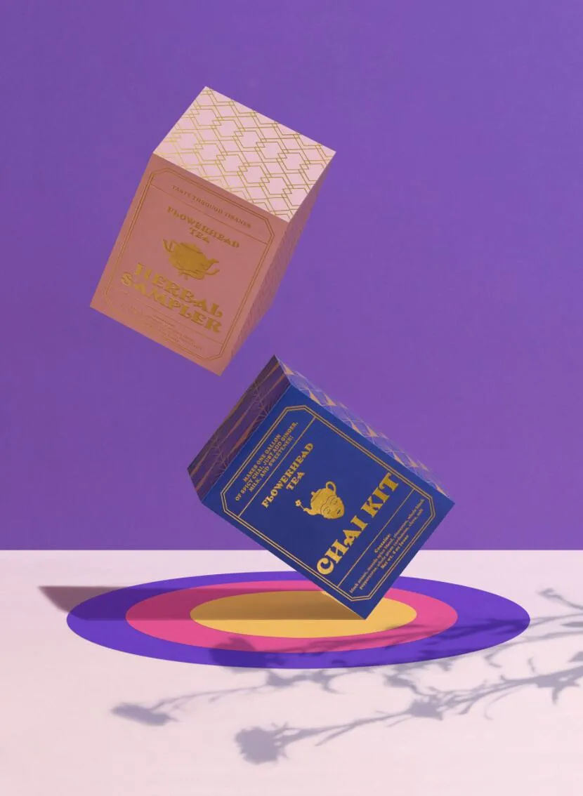 FLOWERHEAD TEA礼盒悬浮展示