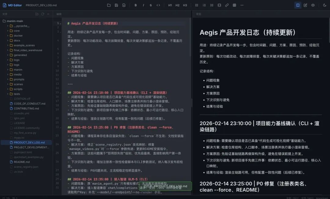 Chrome Markdown Editor文件树与编辑视图