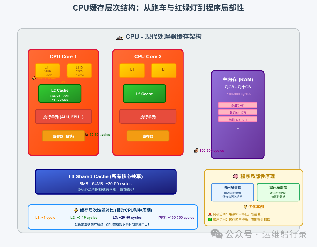 CPU缓存层次结构与程序局部性原理