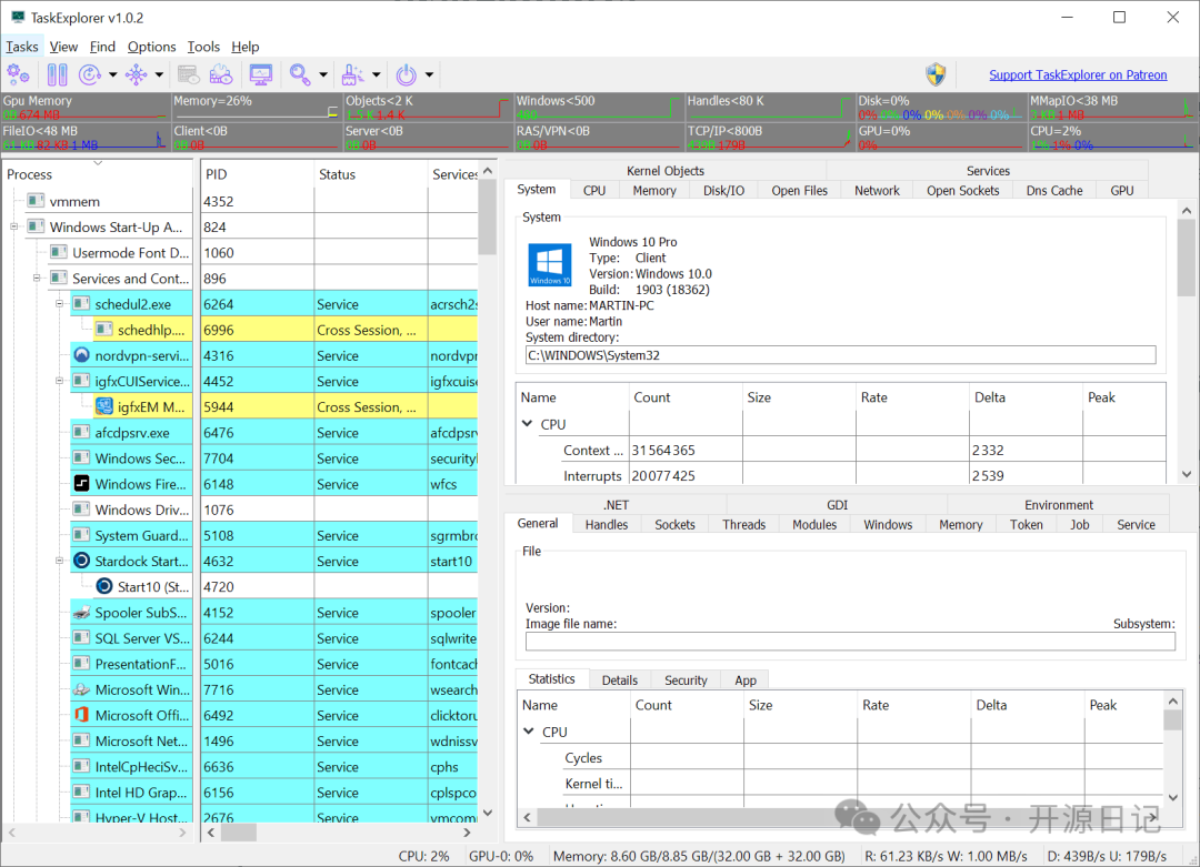 TaskExplorer v1.0.2主界面截图
