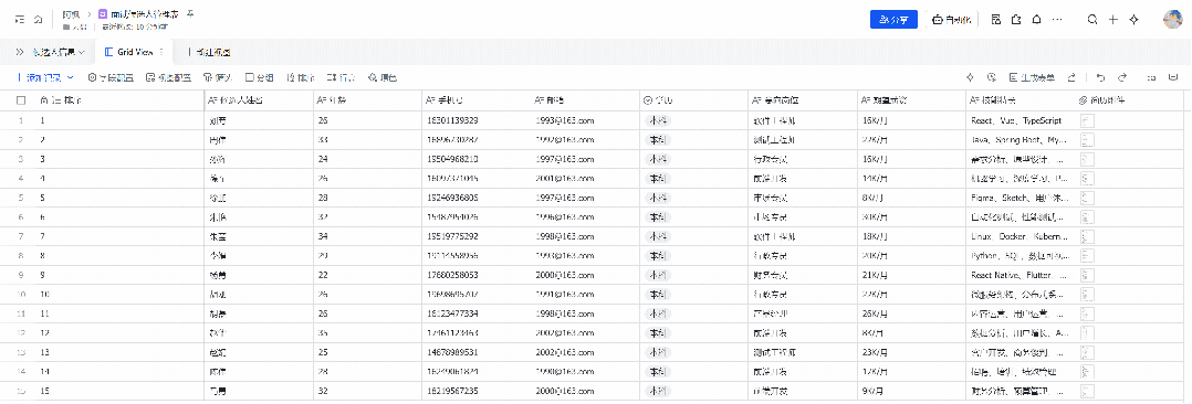 飞书多维表格人员信息总览