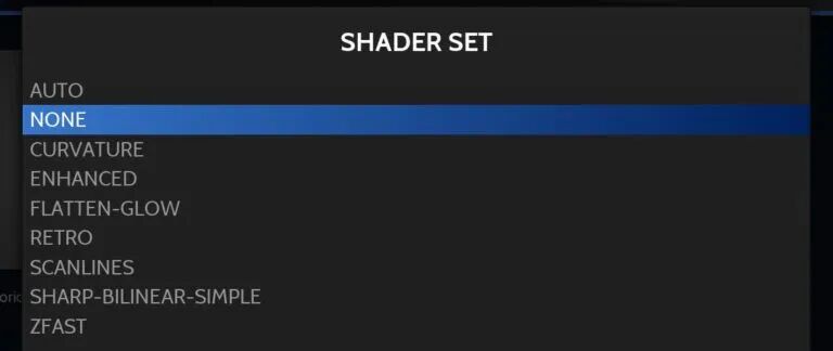 着色器设置选择菜单