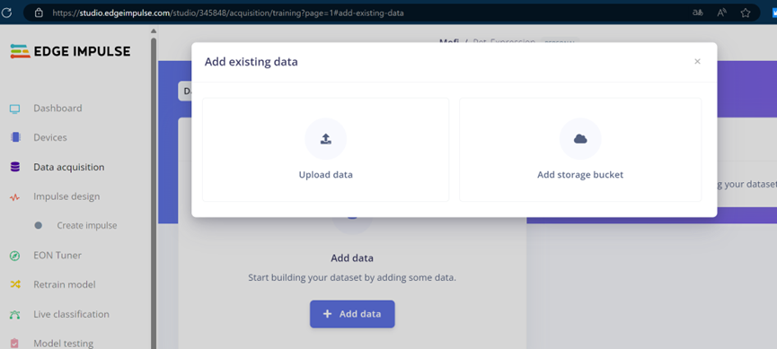Edge Impulse添加现有数据