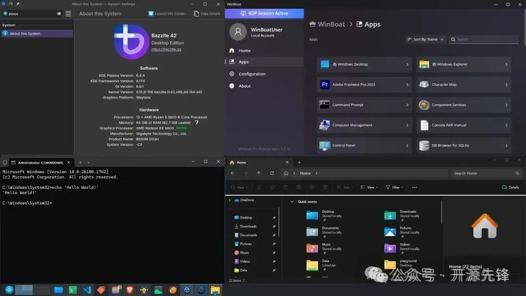 WinBoat 多窗口运行环境演示