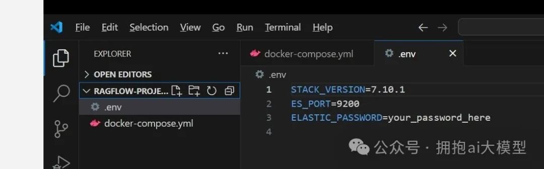 .env与docker-compose.yml文件截图